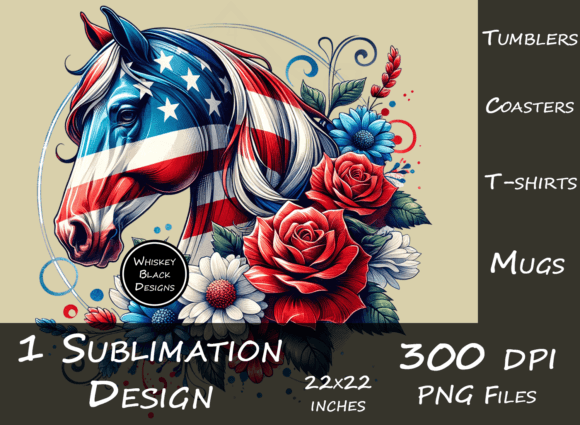Americana Horse Graphic: A Patriotic Design Asset