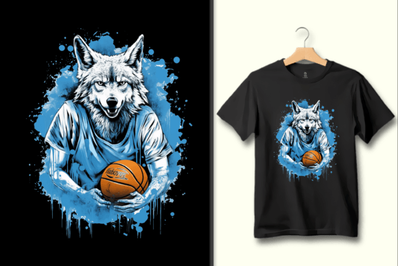 Basketball Wolf PNG Graphic Design Art: Dynamic Design Asset