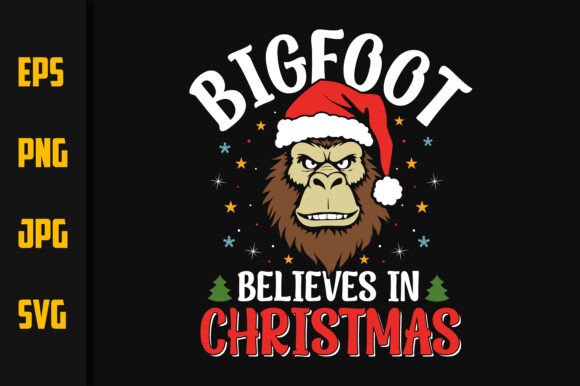 Bigfoot Believes in Christmas: A Festive Design Asset for Creatives