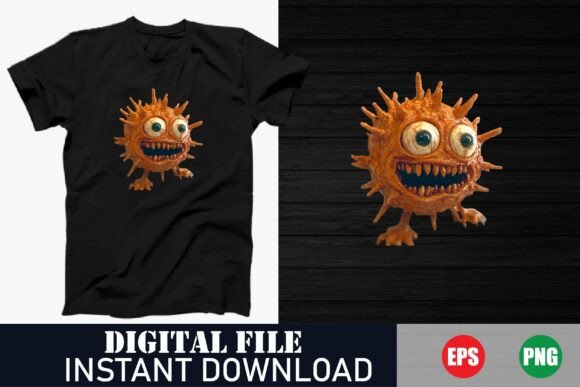 Cute but Scared Virus Graphic Tee: A Designer's Take on This Quirky Design