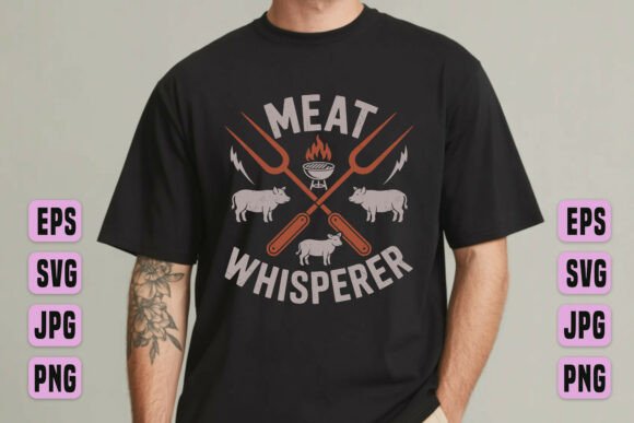 Meat Whisperer PNG Graphic: Bold BBQ Typography for Grill-Ready Designs