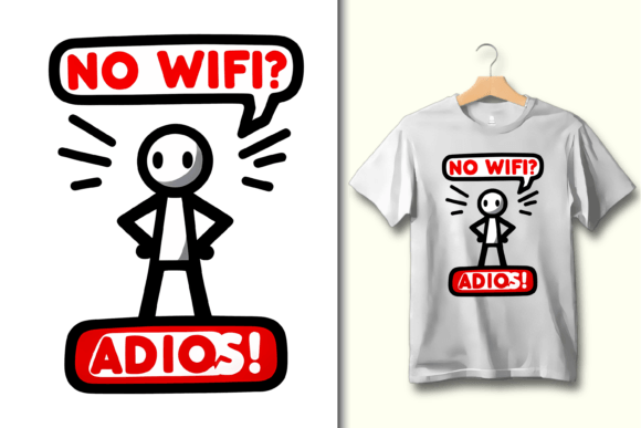 No WiFi? Adios! PNG Graphic for Creative Projects
