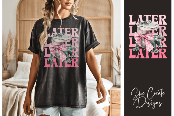 Pink Later Gator: A Playful Graphic Design PNG for Creative Projects