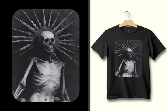 Scary Skeleton King Aura PNG: A Bold Graphic for Statement Designs