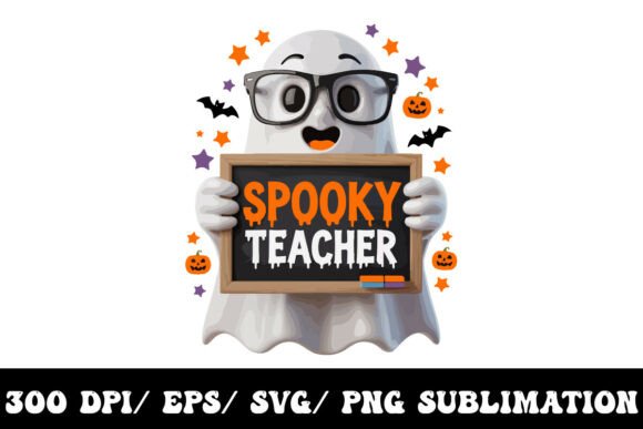 Spooky Teacher Halloween T-shirt Graphic: A Design Asset for the Season