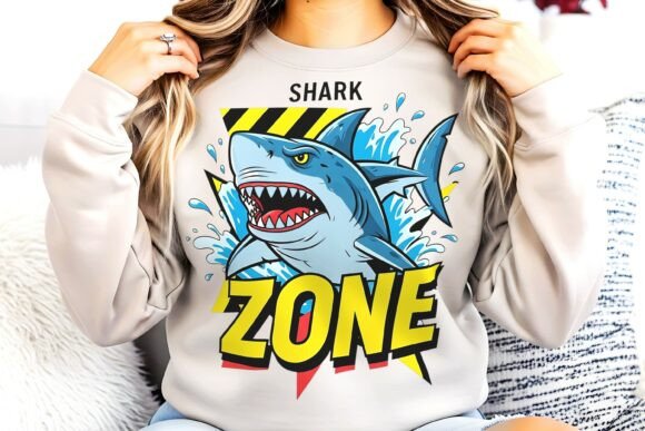 Unleashing the Shark Zone Graphic T-Shirt Design