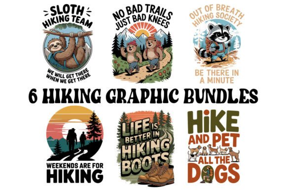 Wild Trails Hiking 6 Graphic Bundles: Your Adventure Toolkit